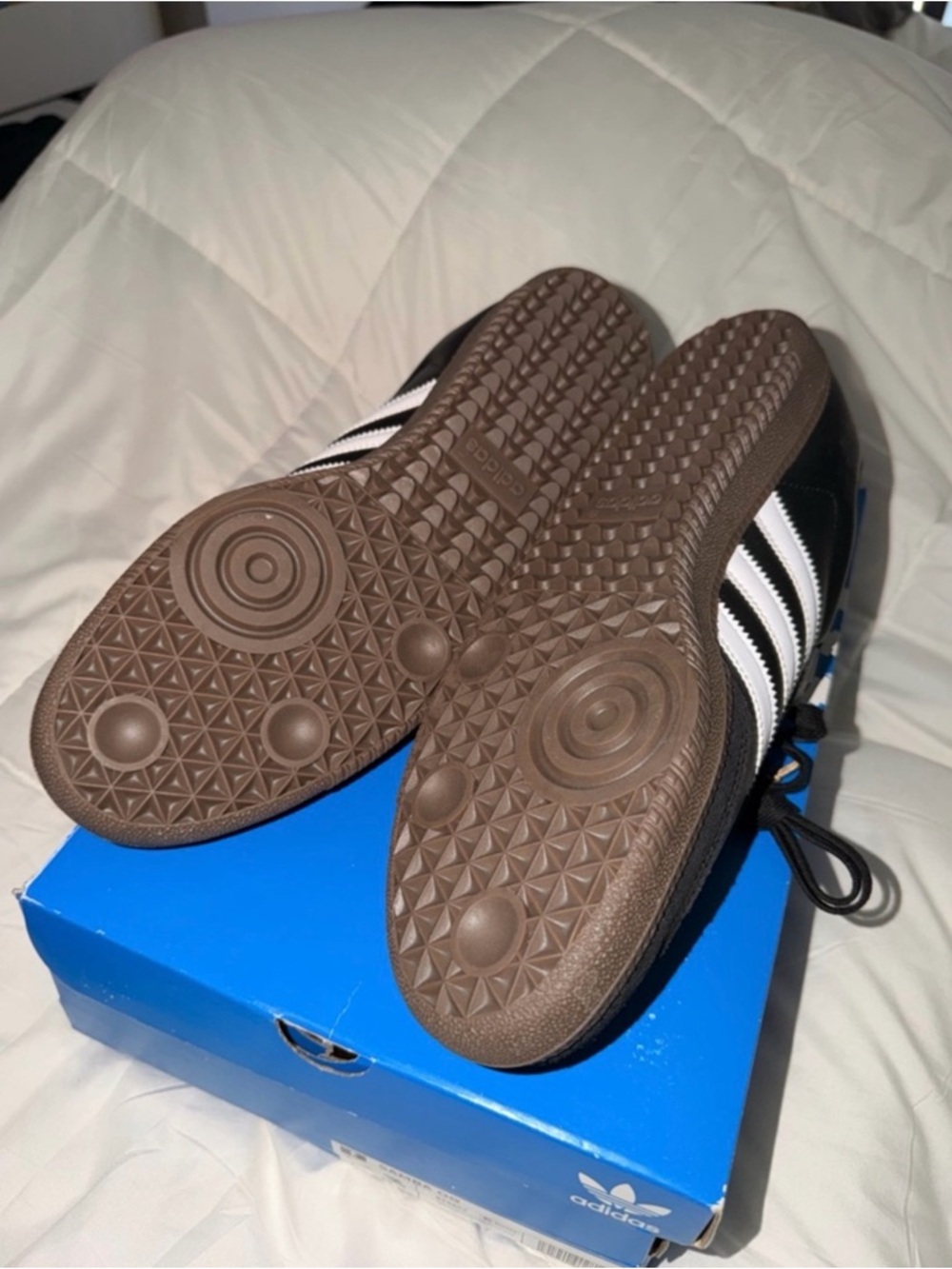 adidas  Samba Og Black Athletic Sneakers with White Three Stripes - Picture 3 of 4